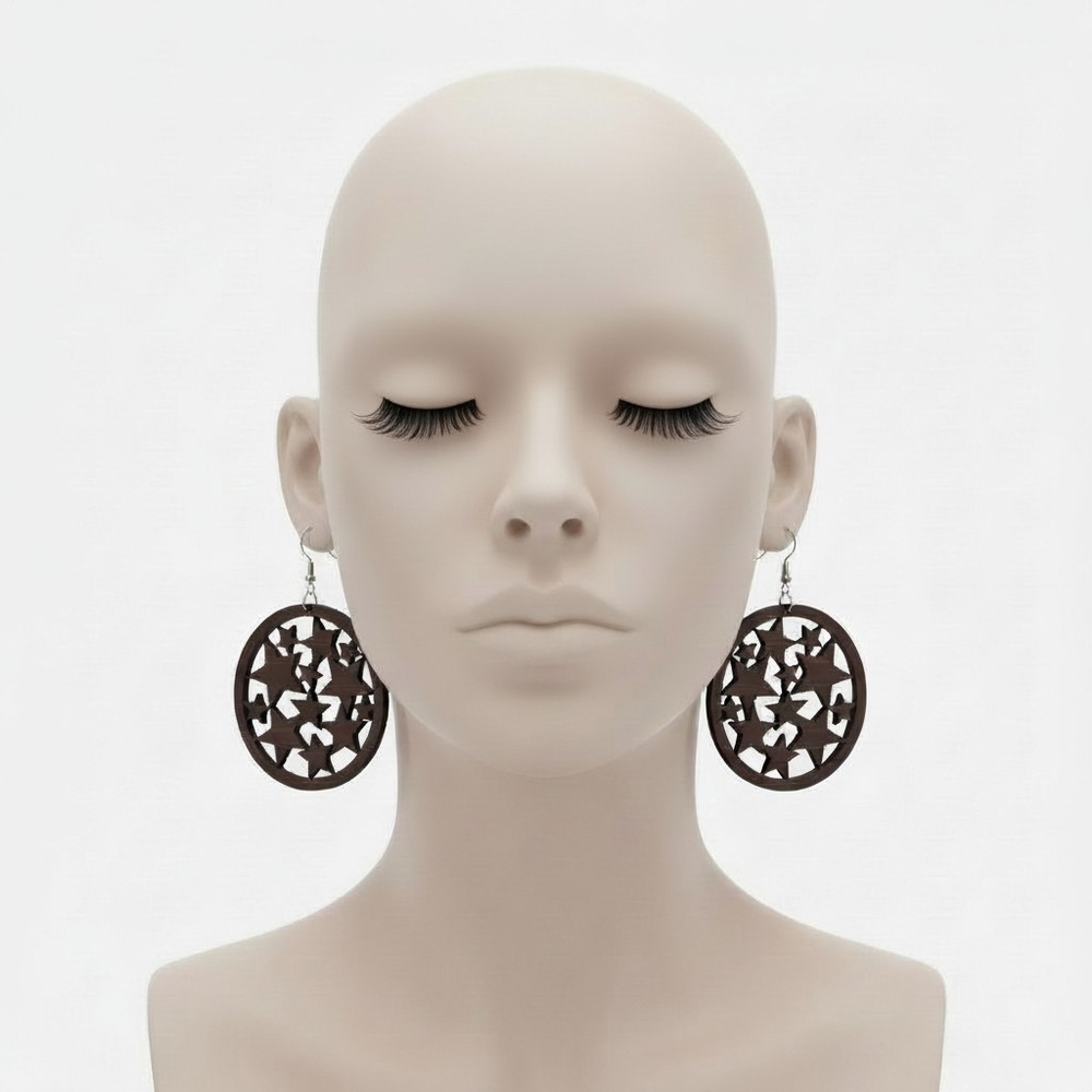 Star Burst ▪︎ Wood Enriched Laser Cut Earringz